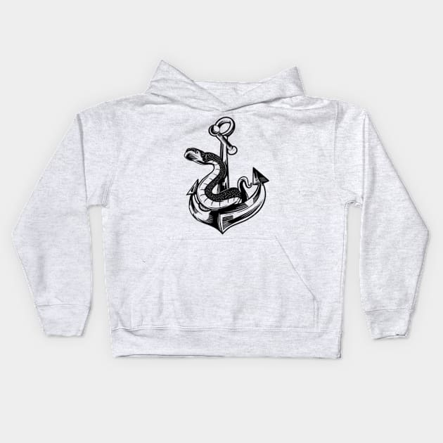 anchor snake Kids Hoodie by animalfuny